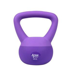 ACRA Soft PVC Kettlebell 2 kg, fialový
