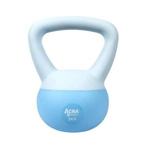 ACRA Soft PVC Kettlebell 3 kg, modrý