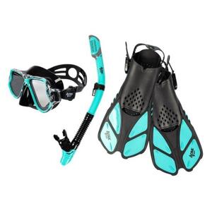 Šnorchlovací set 3 v 1, TYRKYSOVÝ, L/XL, ploutve 42-47