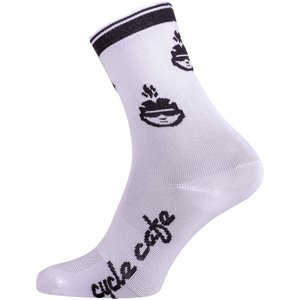 Ponožky střední CycleCafe Bílé Velikost: L (42-44)