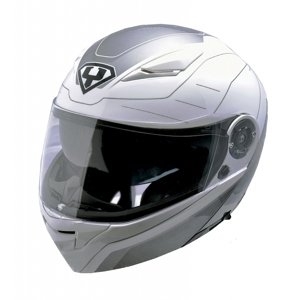 Výklopná moto helma Yohe 950-16  White-Grey  XL (61-62)