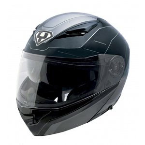Výklopná moto helma Yohe 950-16  Black-Grey  XL (61-62)