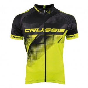Cyklistický dres Crussis CSW-046  XS  černá-fluo žlutá