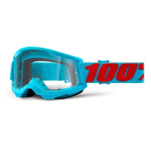 Motokrosové brýle 100% Strata 2  Summit tyrkysovo-červená, čiré plexi