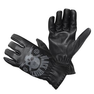 Kožené moto rukavice W-TEC Black Heart Skull Gloves  černá  XXL
