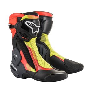 Dámské moto boty Alpinestars SMX Plus 2 černá/červená fluo/žlutá