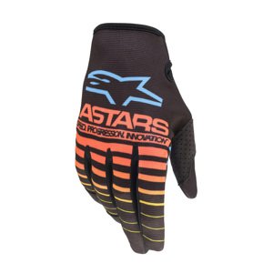 Motokrosové rukavice Alpinestars Radar černá/žlutá fluo/korálová