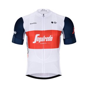 BONAVELO Cyklistický dres s krátkým rukávem - TREK 2021 - bílá/červená/modrá L