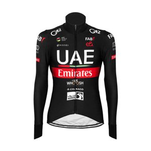 PISSEI Cyklistický dres s dlouhým rukávem zimní - UAE TEAM EMIRATES 23 - černá/červená/bílá M