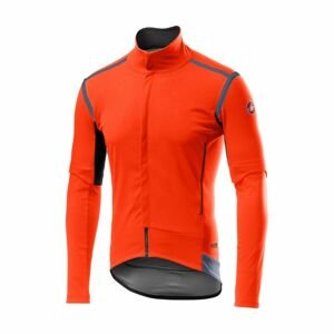CASTELLI Cyklistická zateplená bunda - PERFETTO ROS CONVERT - oranžová L