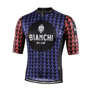 BIANCHI MILANO Cyklistický dres s krátkým rukávem - MASSARI - modrá/růžová