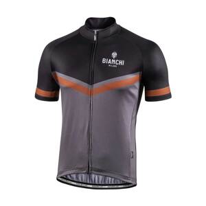 BIANCHI MILANO Cyklistický dres s krátkým rukávem - OLLASTU - šedá/černá M