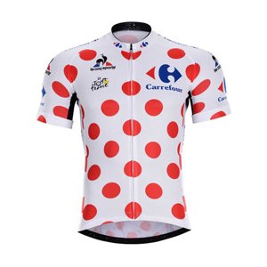 BONAVELO Cyklistický dres s krátkým rukávem - TOUR DE FRANCE  - červená/bílá