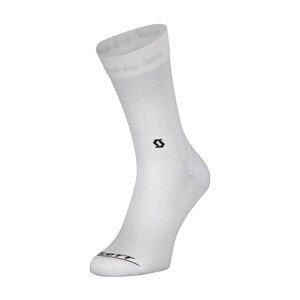 SCOTT Cyklistické ponožky klasické - PERFORMANCE CREW - bílá/černá