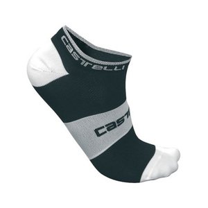 CASTELLI Cyklistické ponožky kotníkové - LOWBOY - černá/bílá S-M