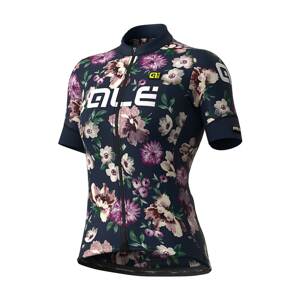 ALÉ Cyklistický dres s krátkým rukávem - FIORI LADY - černá/bílá/růžová/modrá M
