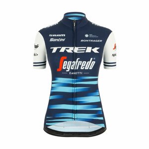 SANTINI Cyklistický dres s krátkým rukávem - TREK 2020 LADY - bílá/modrá