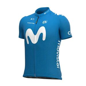 ALÉ Cyklistický dres s krátkým rukávem - MOVISTAR 2021 PRIME - světle modrá S