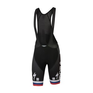 SPORTFUL Cyklistické kalhoty krátké s laclem - BORA HANSGROHE 2020 - černá/vícebarevná XL