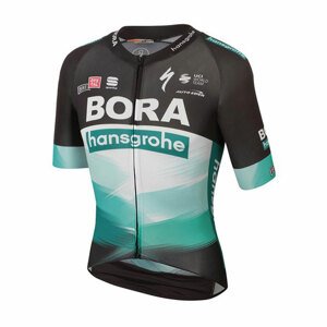 SPORTFUL Cyklistický dres s krátkým rukávem - BORA HANSGROHE 2020 - černá/zelená 3XL
