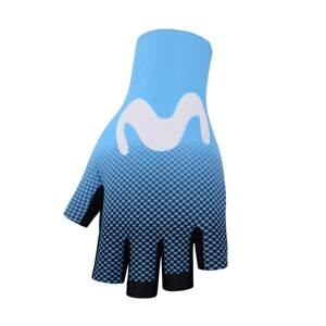 BONAVELO Cyklistické rukavice krátkoprsté - MOVISTAR - modrá