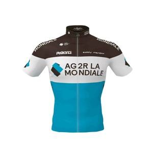 ROSTI Cyklistický dres s krátkým rukávem - AG2R 2020 - bílá/modrá/hnědá 3XL