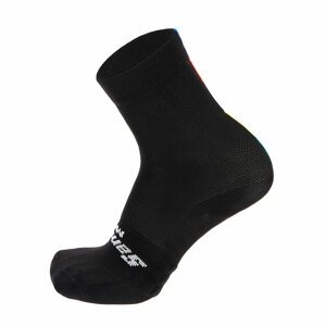 SANTINI Cyklistické ponožky klasické - UCI RAINBOW - černá 44-47