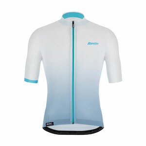 SANTINI Cyklistický dres s krátkým rukávem - KARMA LUCE - světle modrá/bílá