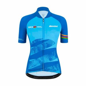 SANTINI Cyklistický dres s krátkým rukávem - UCI WORLD LADY - světle modrá XS