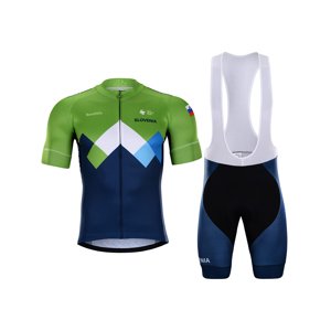 BONAVELO Cyklistický krátký dres a krátké kalhoty - SLOVENIA - modrá/zelená