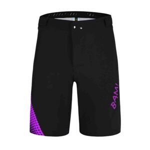 MONTON Cyklistické kalhoty krátké bez laclu - BAM MTB - černá/fialová L