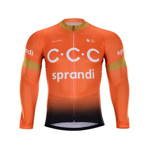 BONAVELO Cyklistický dres s dlouhým rukávem zimní - CCC 2020 WINTER - oranžová/černá XL