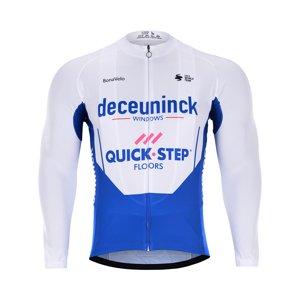 BONAVELO Cyklistický dres s dlouhým rukávem zimní - QUICKSTEP 2020 WNT - modrá/bílá M