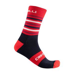 CASTELLI Cyklistické ponožky klasické - GREGGE 15 - červená/modrá 2XL