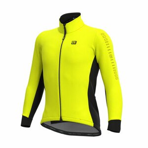 ALÉ Cyklistická zateplená bunda - FONDO WINTER - černá/žlutá 3XL