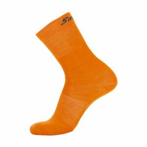 SANTINI Cyklistické ponožky klasické - WOOL - oranžová 44-47