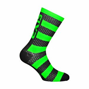SIX2 Cyklistické ponožky klasické - LUXURY MERINO - černá/zelená 39-42