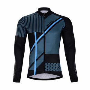 HOLOKOLO Cyklistický dres s dlouhým rukávem zimní - TRACE BLUE WINTER - vícebarevná/černá/modrá 2XL