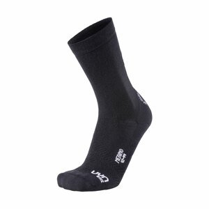 UYN Cyklistické ponožky klasické - MERINO - černá/bílá 39-41