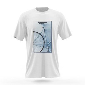 NU. BY HOLOKOLO Cyklistické triko s krátkým rukávem - DON'T QUIT - bílá/modrá