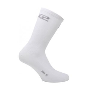 SIX2 Cyklistické ponožky klasické - SHORT LOGO - bílá/černá/šedá 40-43