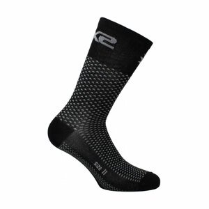 SIX2 Cyklistické ponožky klasické - SHORT LOGO - šedá/černá 36-39