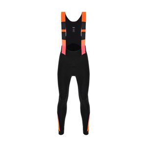 SANTINI Cyklistické kalhoty dlouhé s laclem - COMMAND WINTER - oranžová/černá