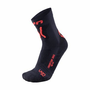 UYN Cyklistické ponožky klasické - MOUNTAIN MTB - červená/černá 39-41