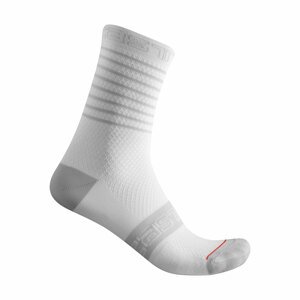 CASTELLI Cyklistické ponožky klasické - SUPERLEGGERA 12 LADY - bílá/šedá L-XL