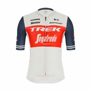 SANTINI Cyklistický dres s krátkým rukávem - TREK SEGAFREDO 2021 - bílá/modrá/červená