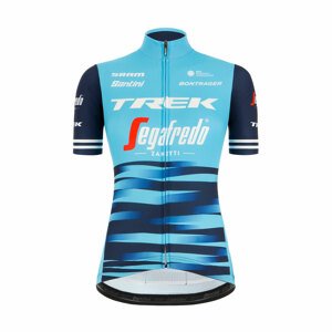 SANTINI Cyklistický dres s krátkým rukávem - TREK 2021 LADY - bílá/modrá