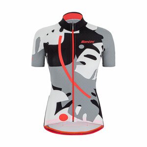 SANTINI Cyklistický dres s krátkým rukávem - GIADA MAUI LADY - bílá/černá/šedá S