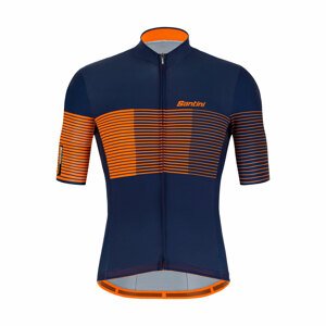 SANTINI Cyklistický dres s krátkým rukávem - TONO FRECCIA - modrá/oranžová 3XL