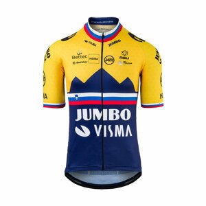 AGU Cyklistický dres s krátkým rukávem - JUMBO-VISMA 2021 - žlutá/modrá/bílá/červená 3XL